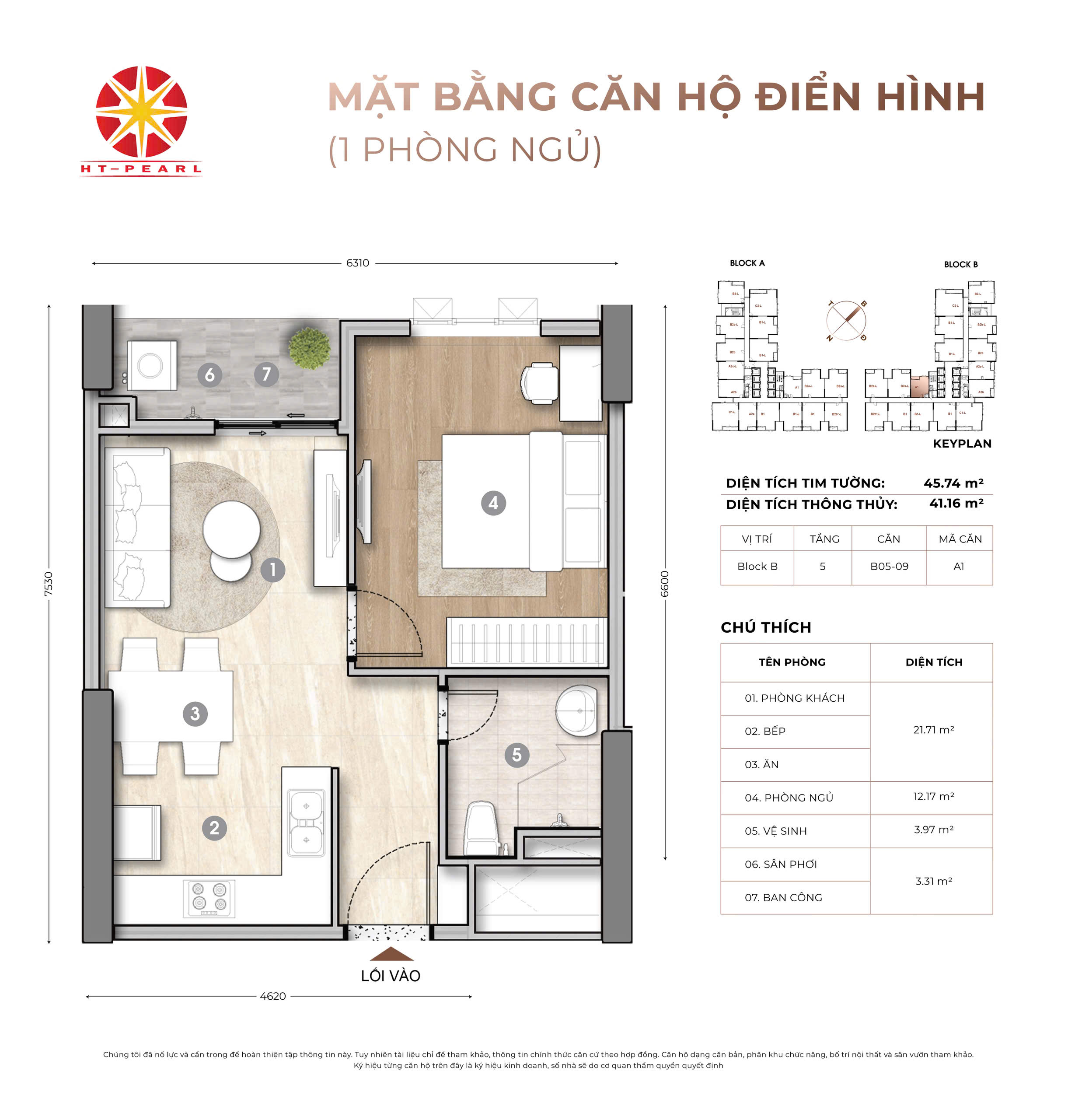 1 Phòng Ngủ 1 WC